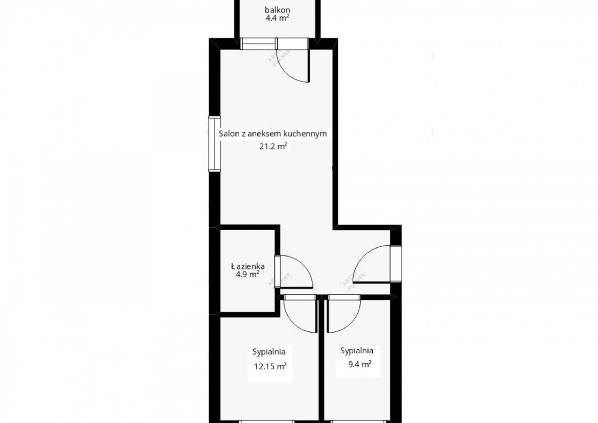 Apartamento 3 habitaciones 55 m² Murowana Goslina, Polonia