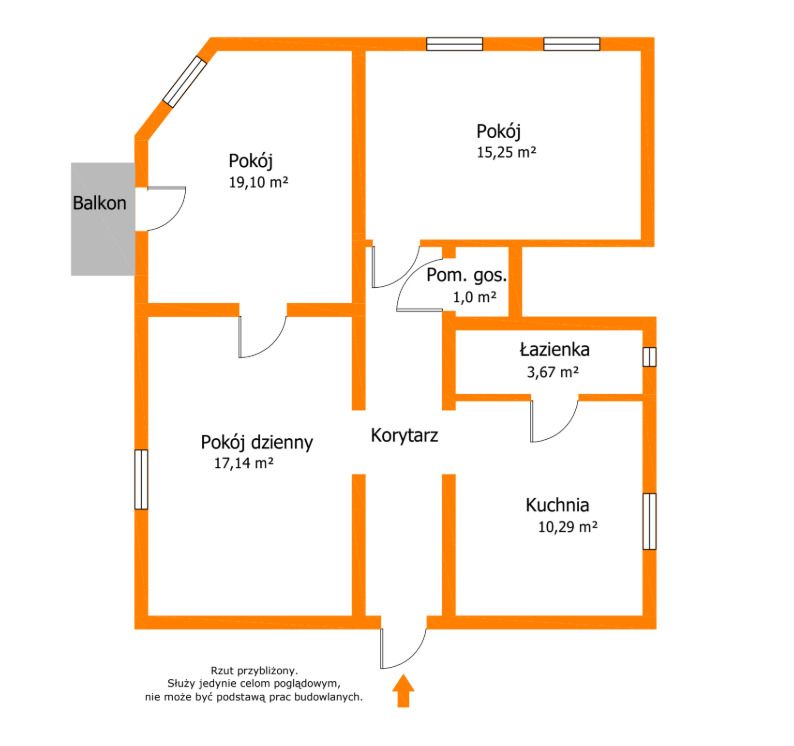 Apartamento 3 habitaciones 74 m² Krzyz Wielkopolski, Polonia