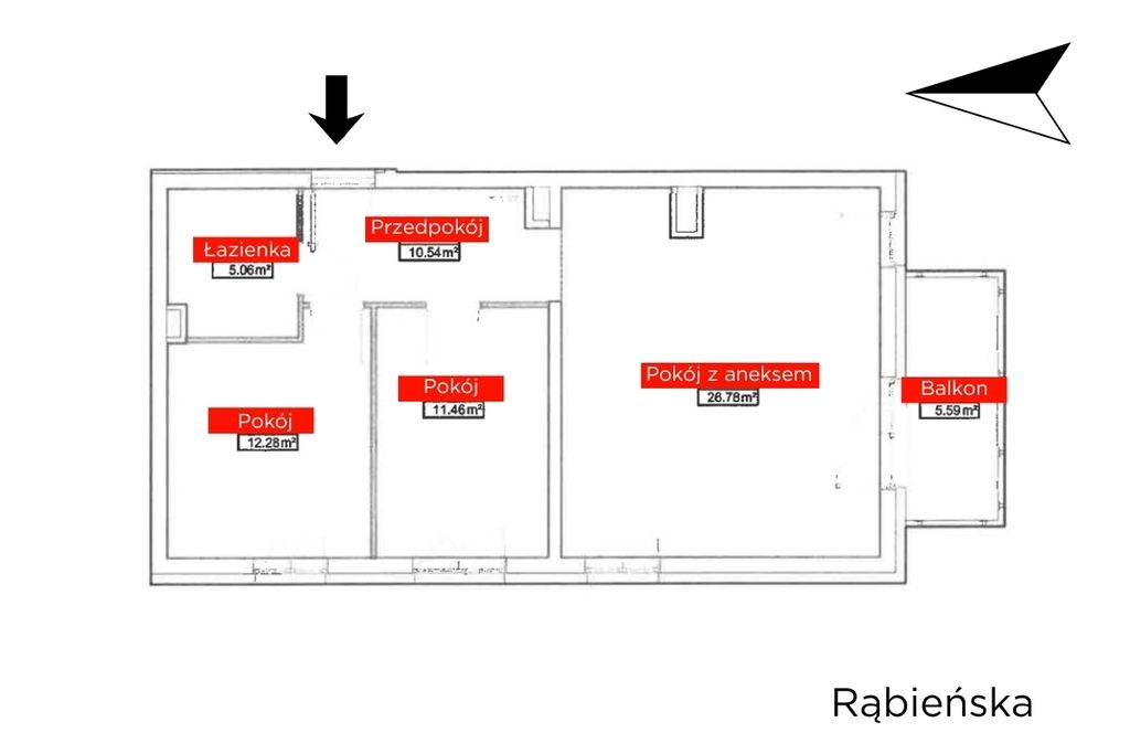 3 room apartment 66 m² Lodz, Poland