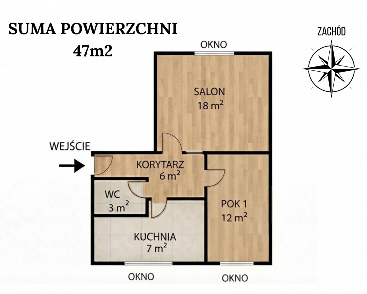 2 room apartment 50 m² Biedrusko, Poland