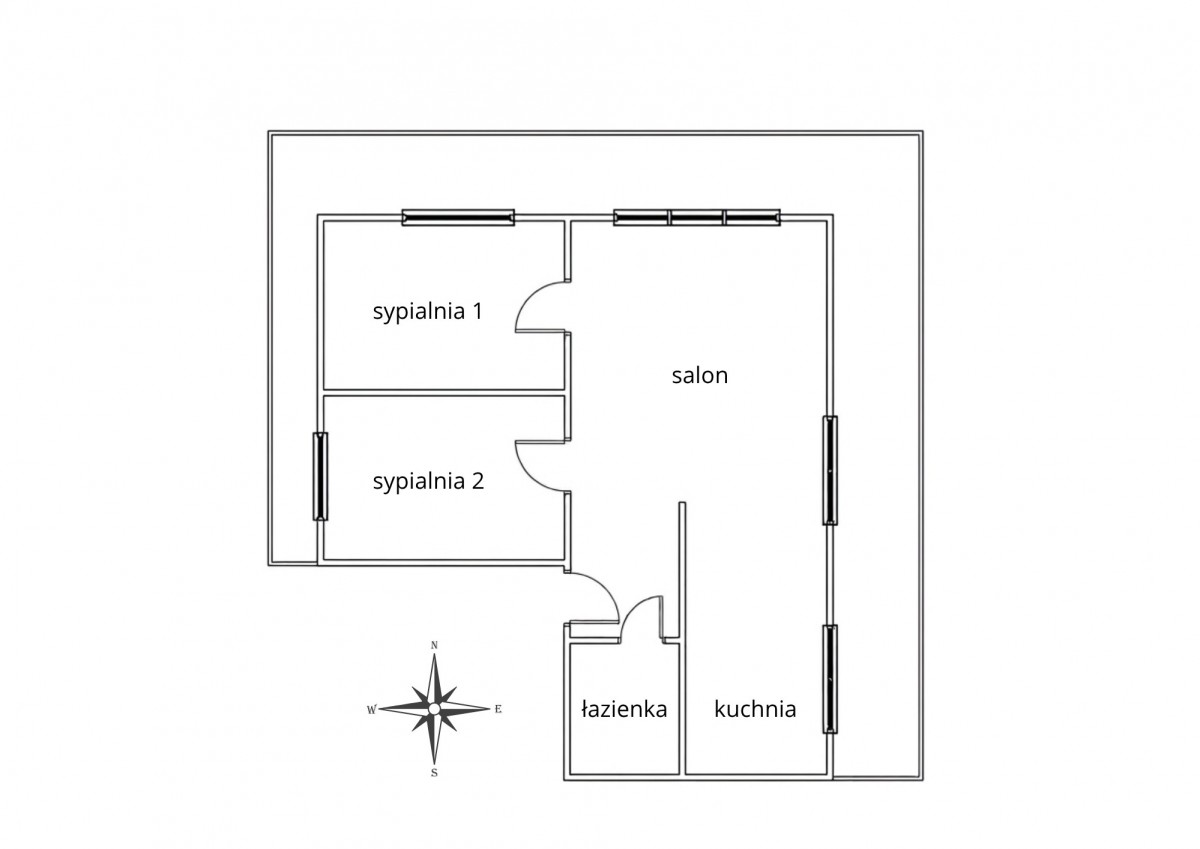 3 room apartment 58 m² in Warsaw, Poland
