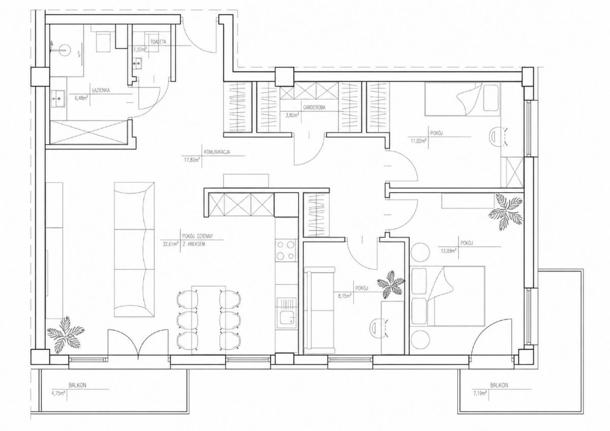 Квартира 4 комнаты 94 м² Варшава, Польша