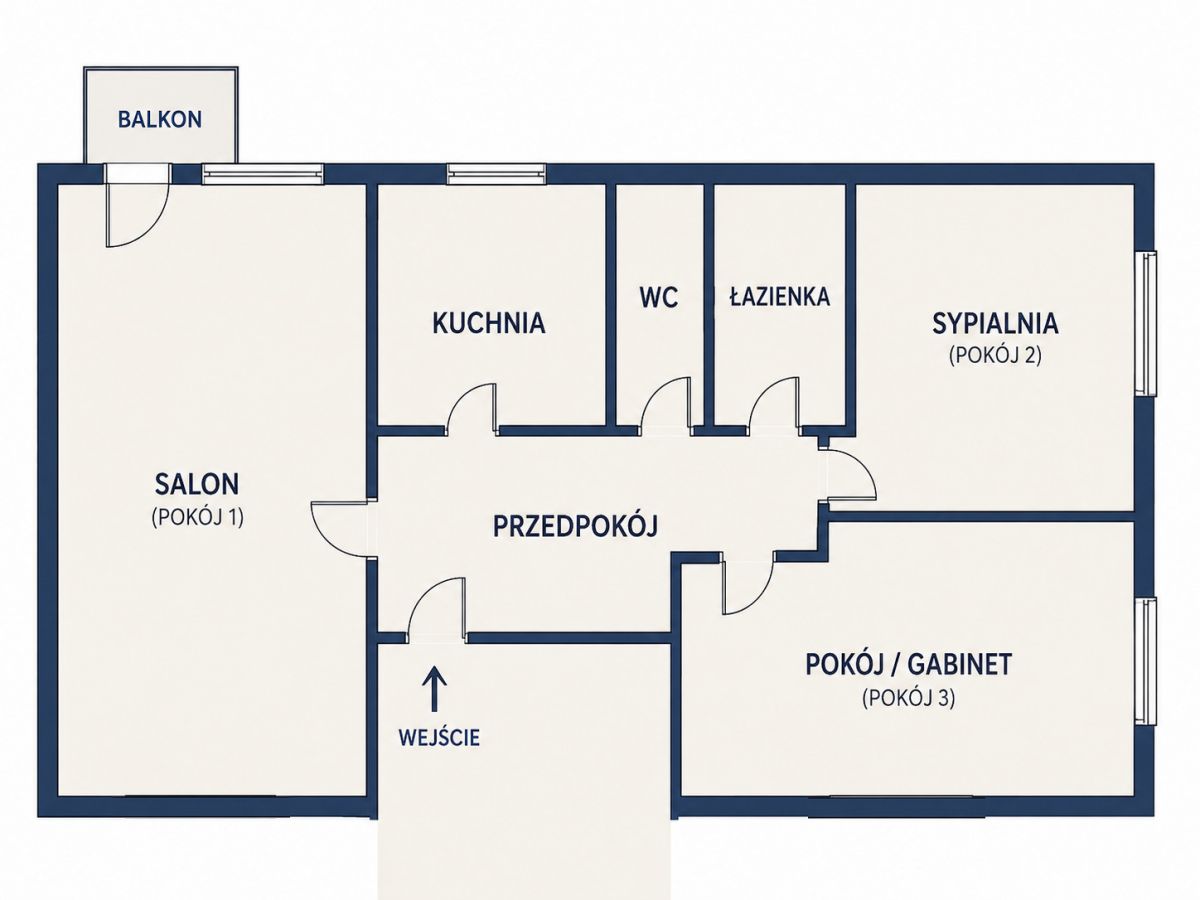 3 room apartment 56 m² Warsaw, Poland