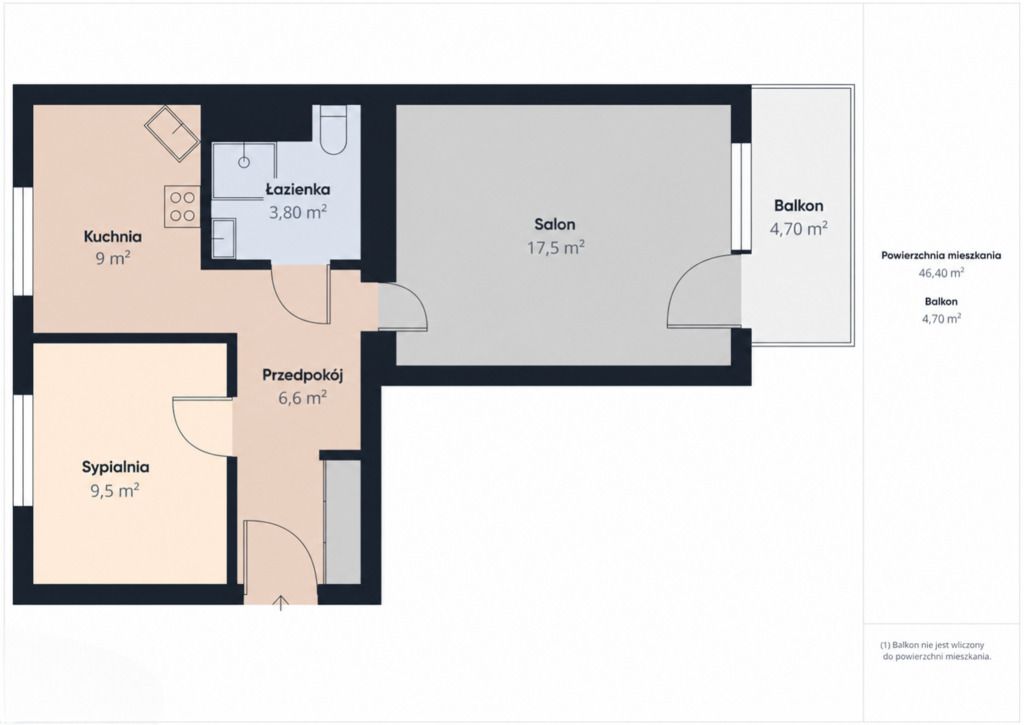 Commercial property 2 rooms 46 m² in Olsztyn, Poland
